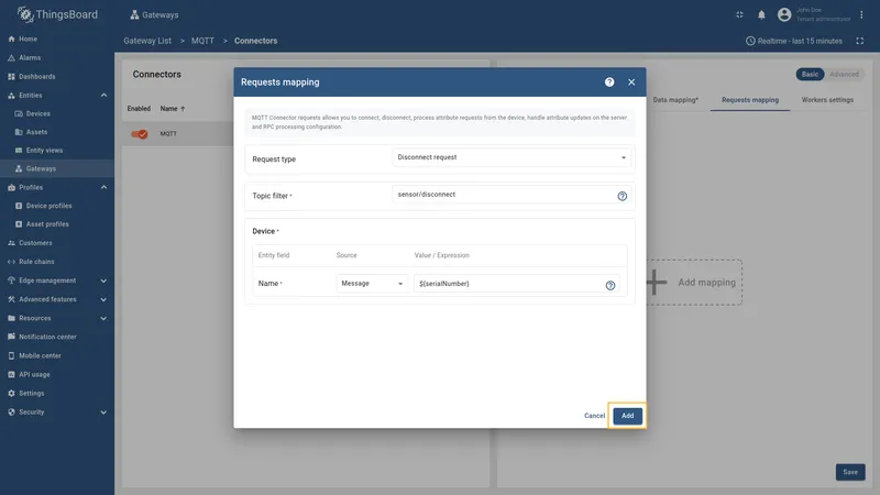 Save disconnect request changes