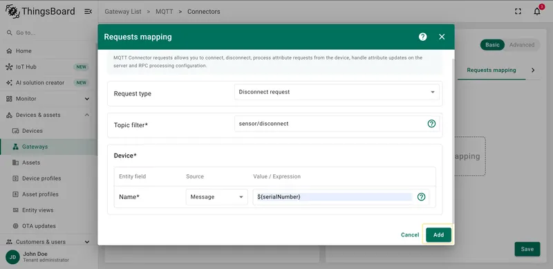 Save disconnect request changes