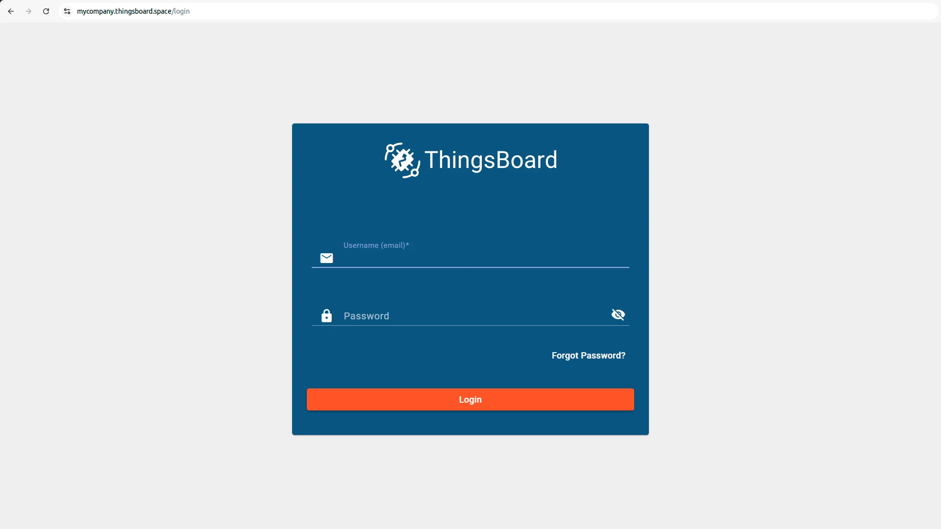 ThingsBoard login page on custom domain