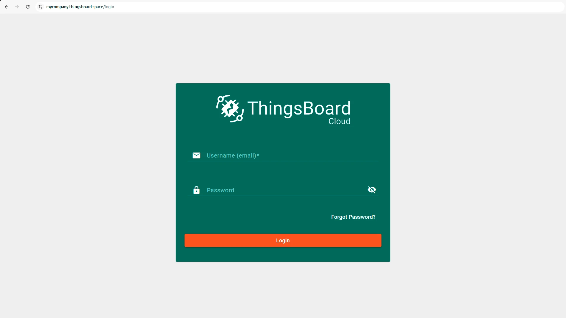 ThingsBoard login page on custom domain