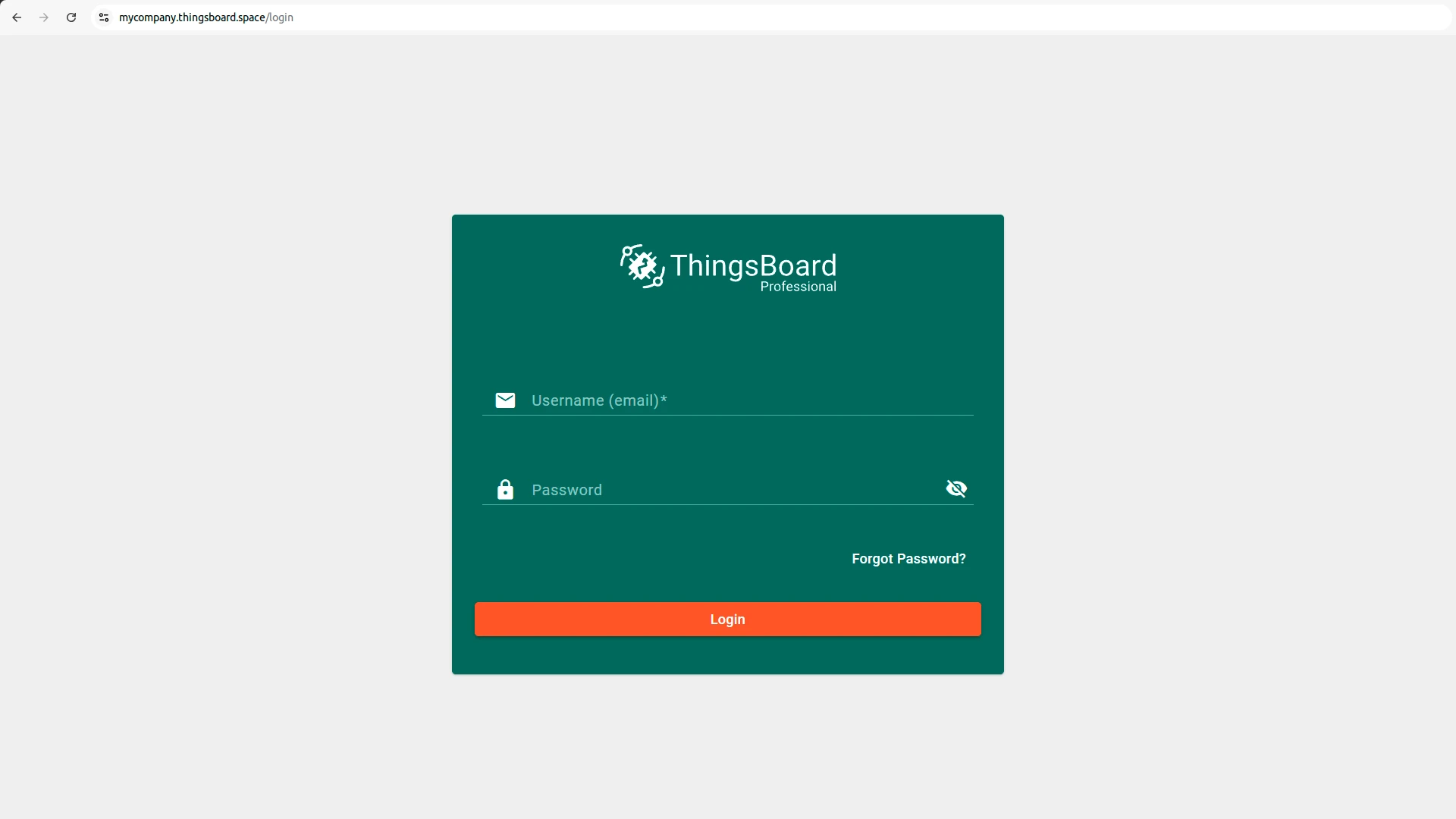 ThingsBoard login page on custom domain