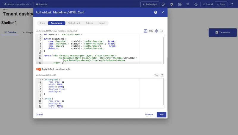 CSS configuration