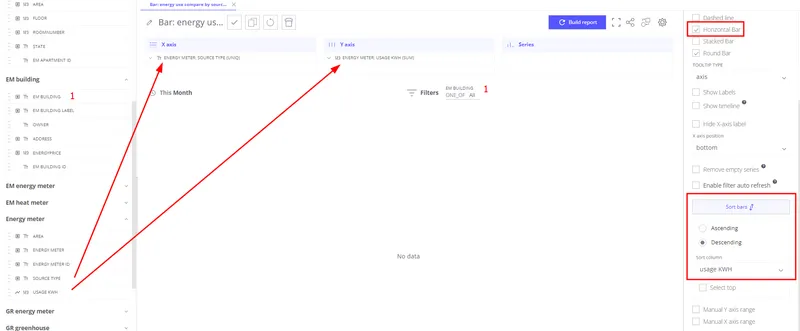 Comparison bar chart configuration