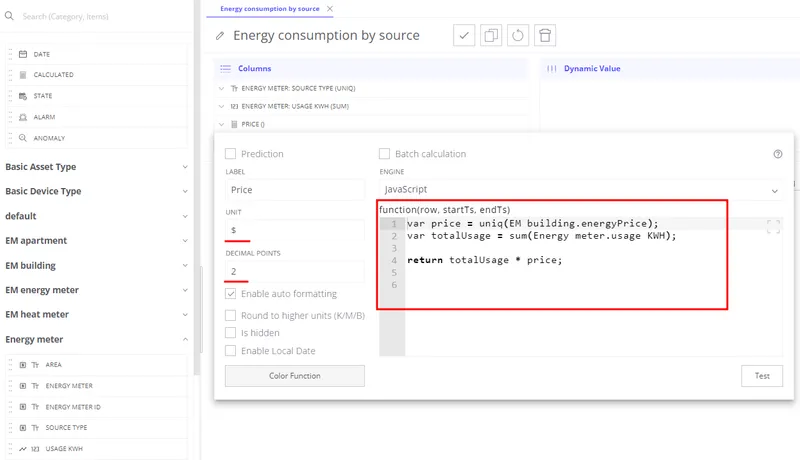 Compute total electricity cost for each energy source