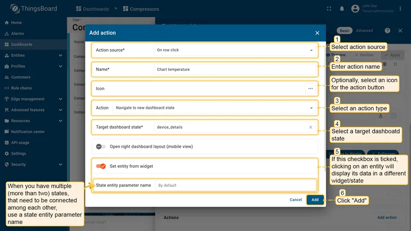 Set entity from widget