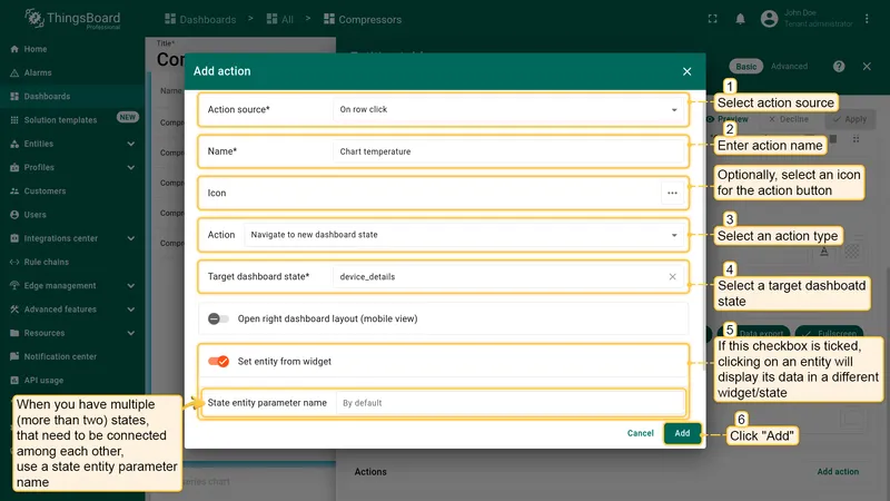 Set entity from widget