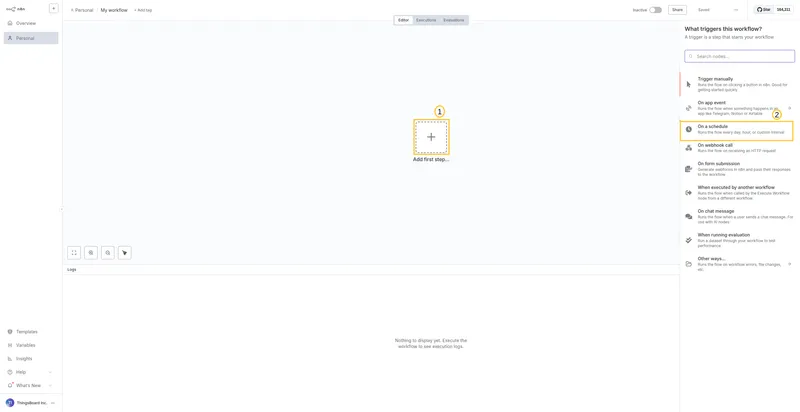 Create workflow with schedule