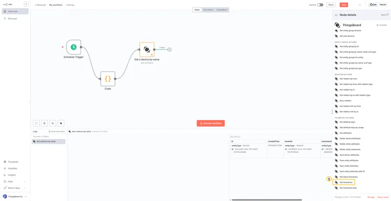 Add Get timeseries node