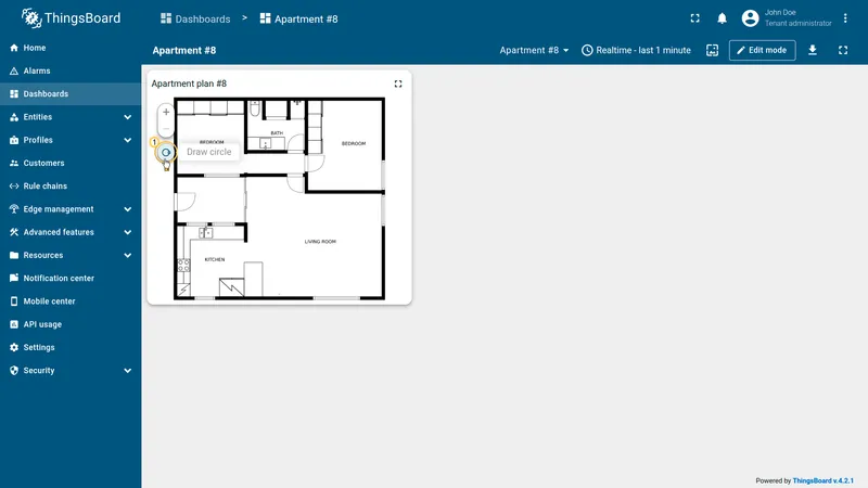 Select Draw circle tool