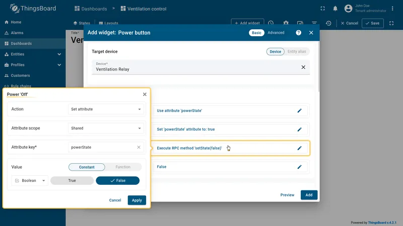 Behavior section fully configured