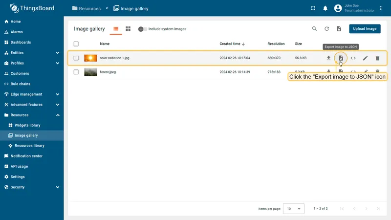 Export from list view