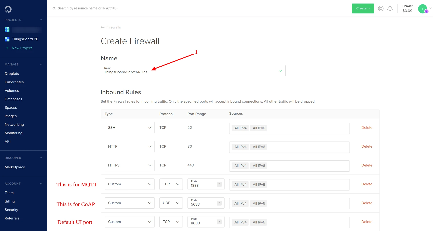 Firewall configuration