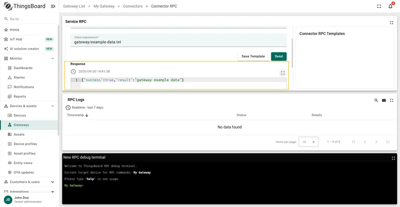 RPC response showing the file contents
