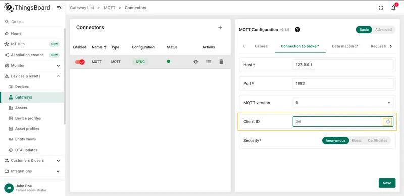 Generate Client ID from UI