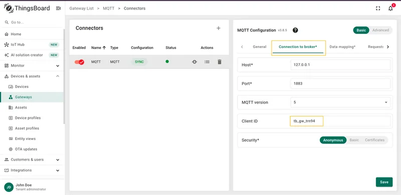 Generated Client ID from UI
