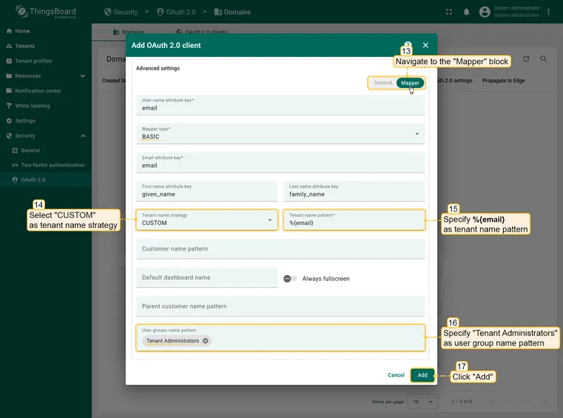 Mapper configuration