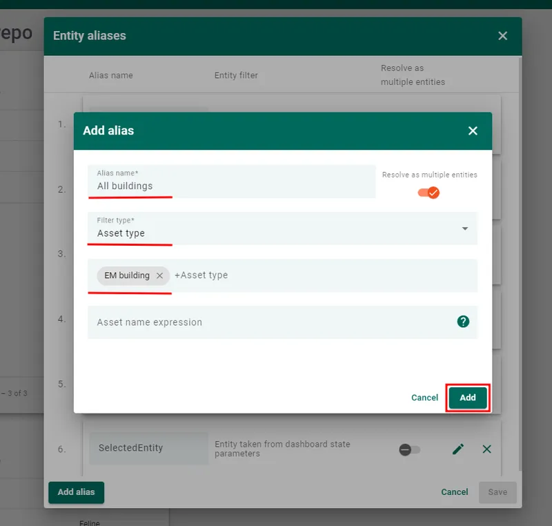 Configure alias to show all available buildings