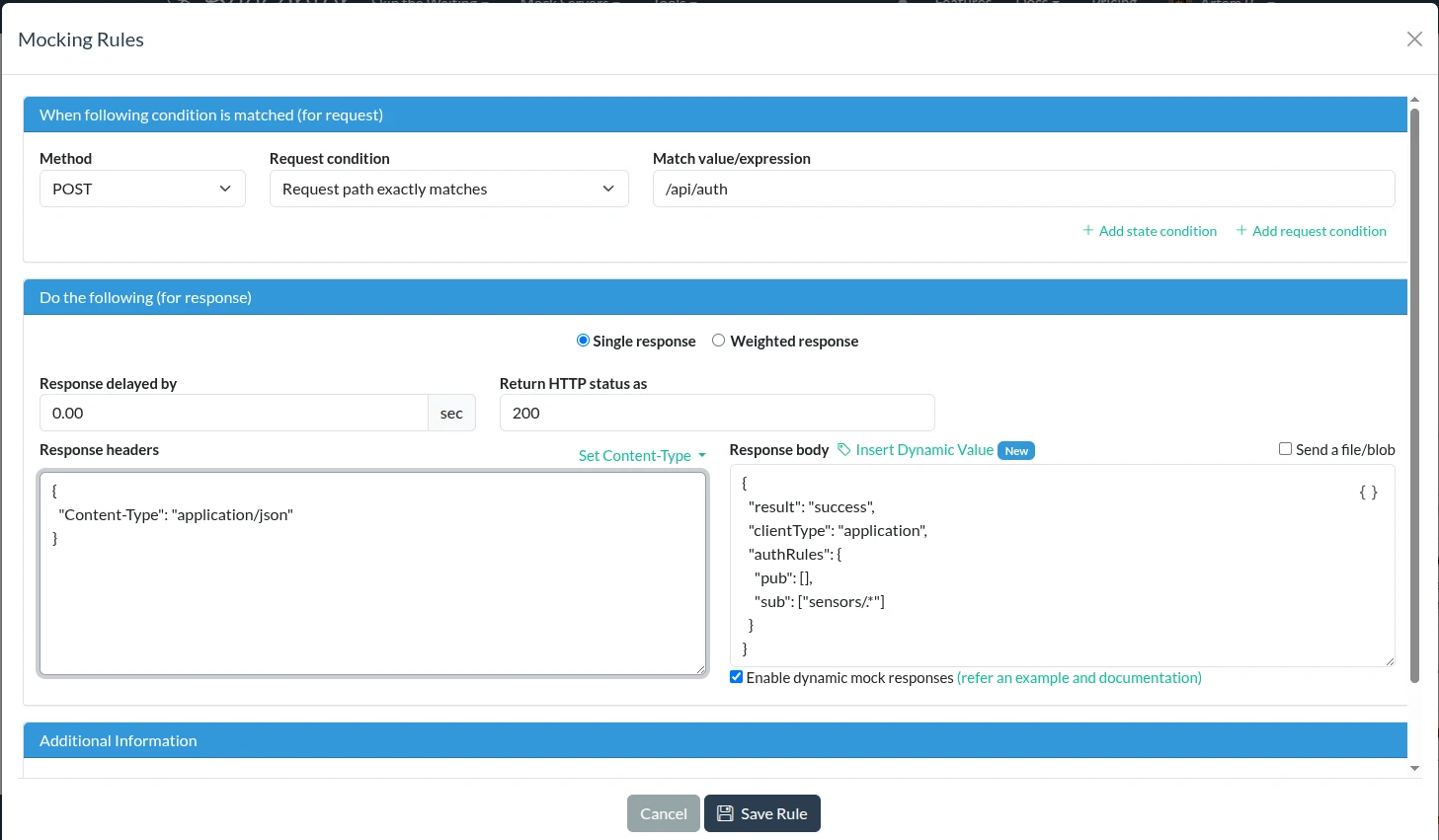 Configure Beeceptor mocking rule for HTTP authentication