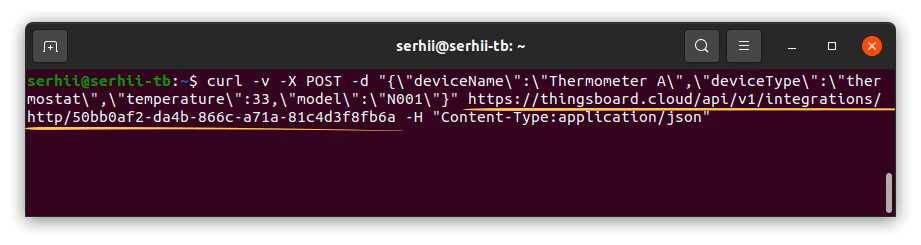 Send uplink via curl