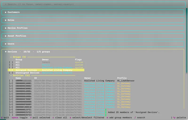 ThingsBoard CLI interactive pull TUI