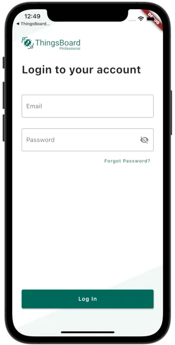 iOS login screen