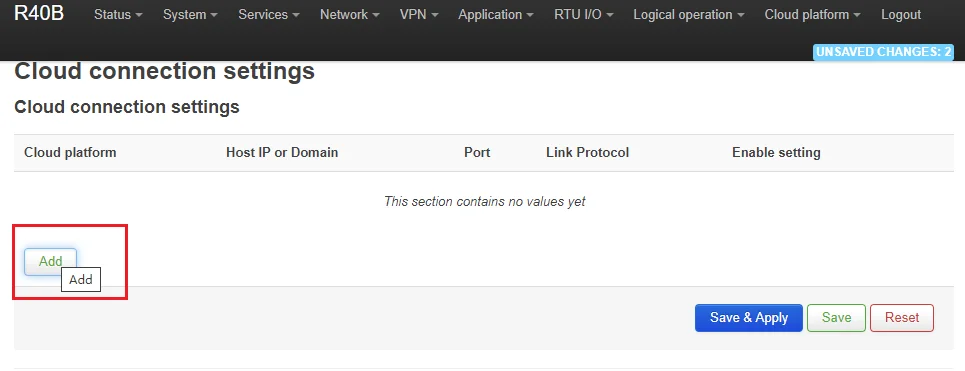 Cloud platform menu