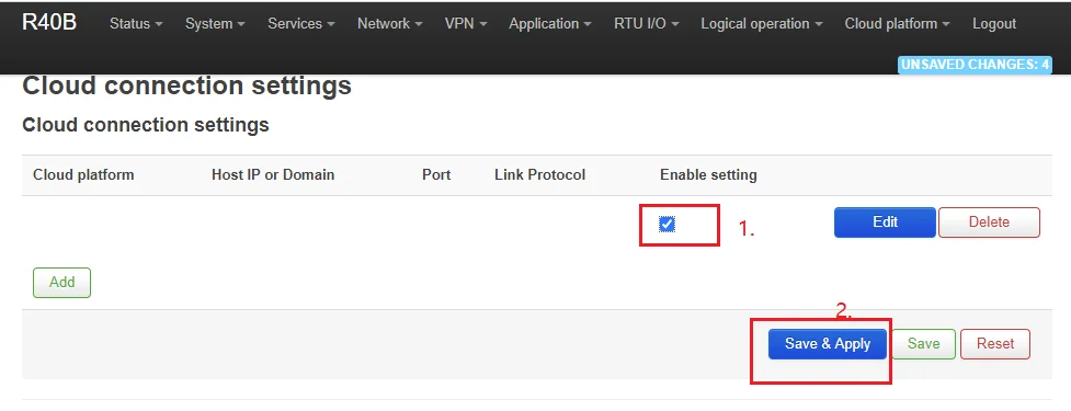 Apply configuration
