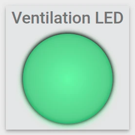 Led indicator widget showing ventilation relay ON/OFF status