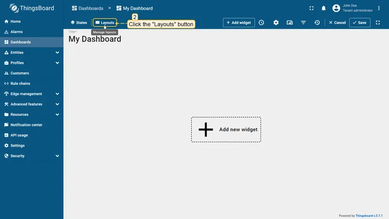 Open layout management window