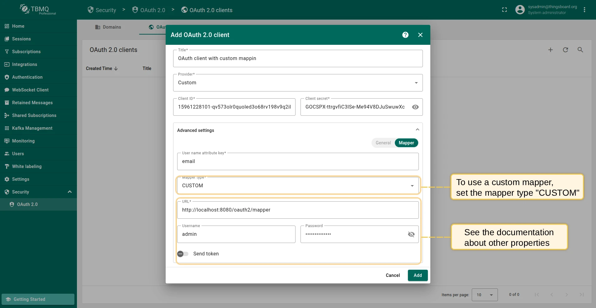 Set mapper type to Custom