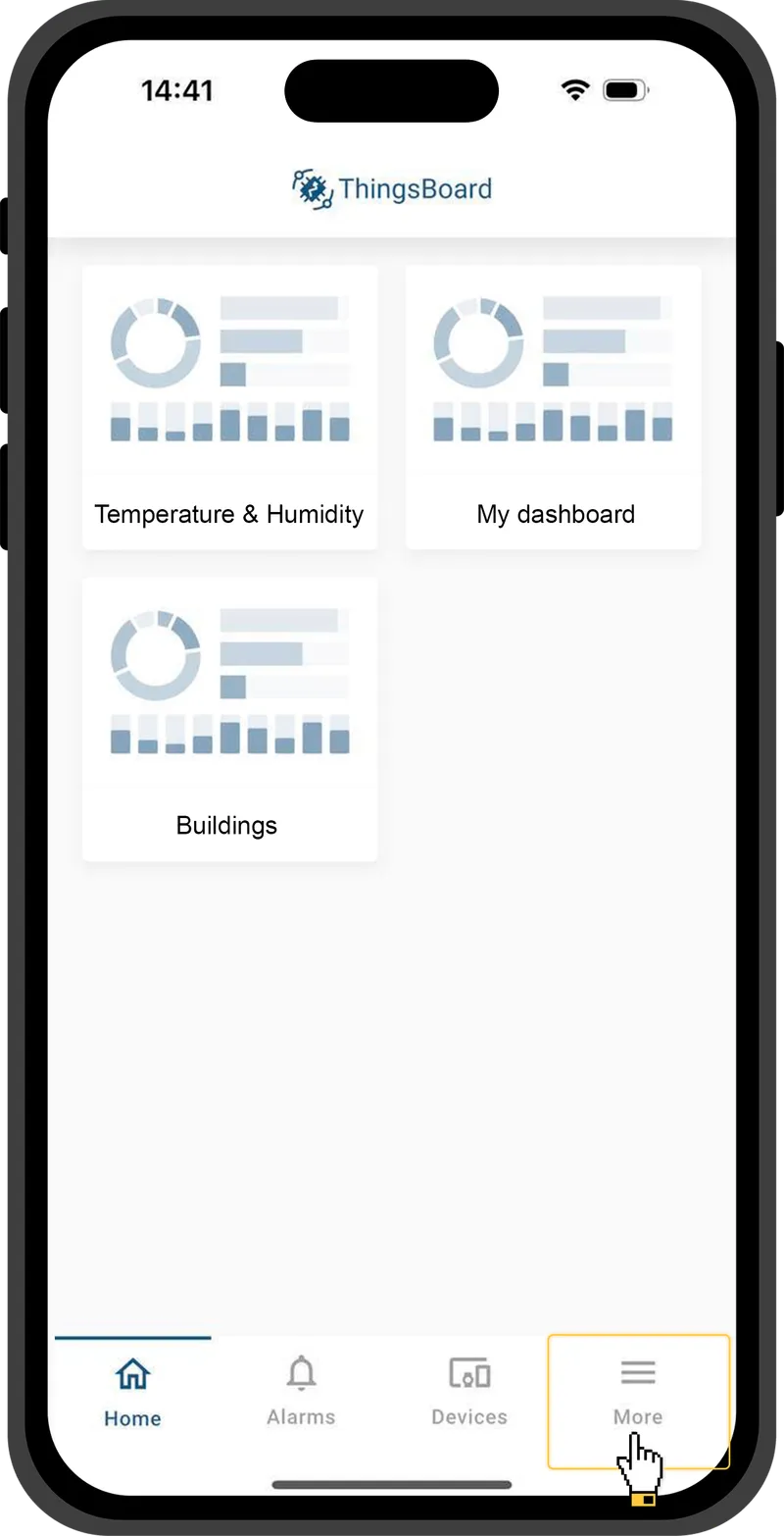 Mobile device showing the bottom navigation bar with a More tab