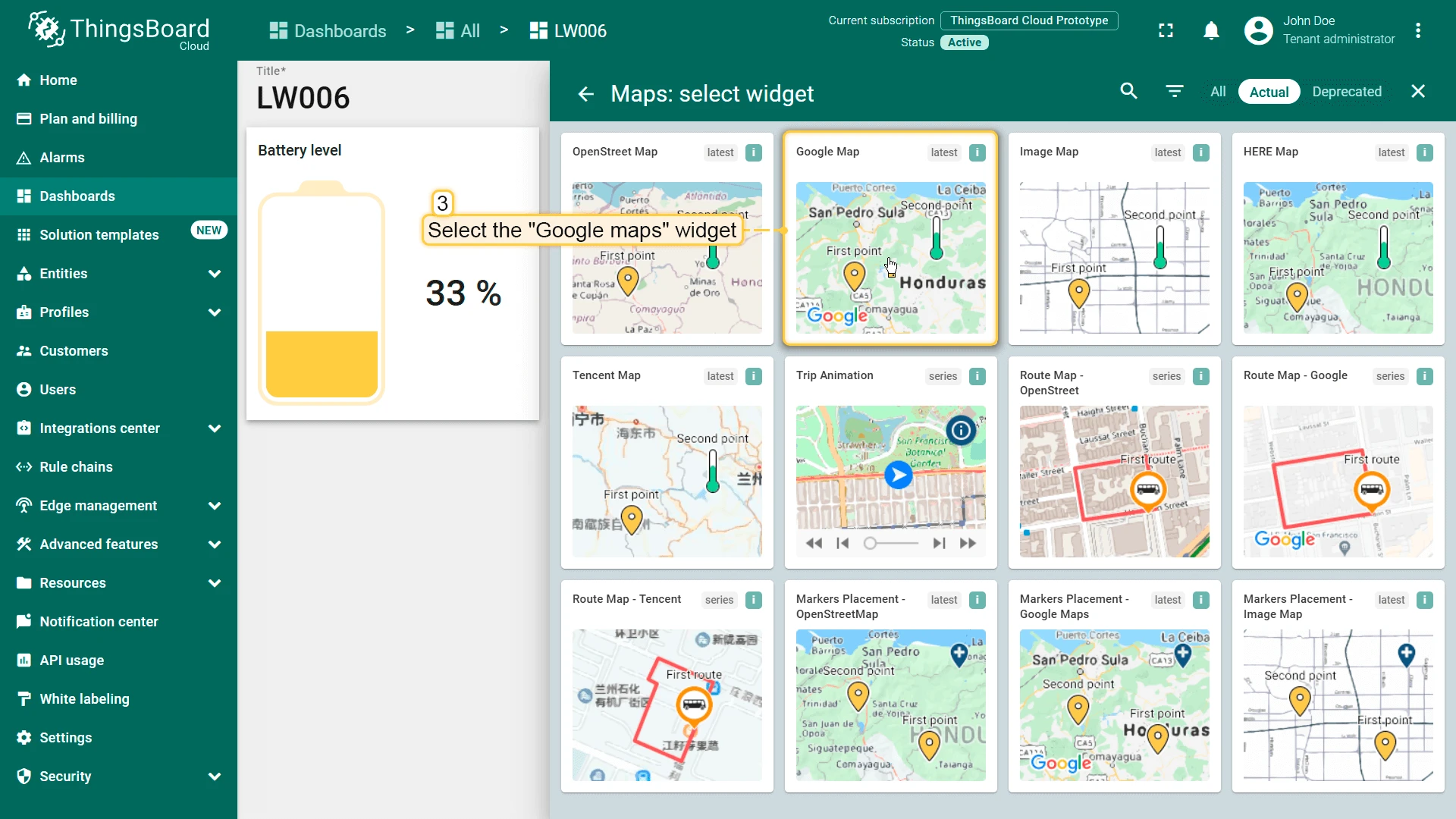 Google map widget in Maps bundle