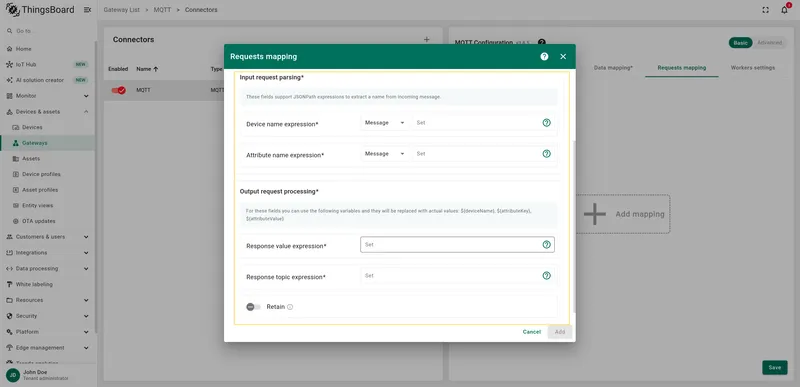 Configure attribute request expressions