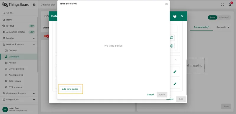 Click on Add time series