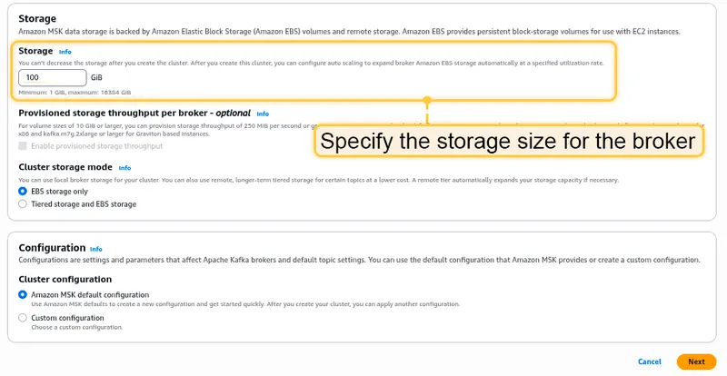 MSK storage