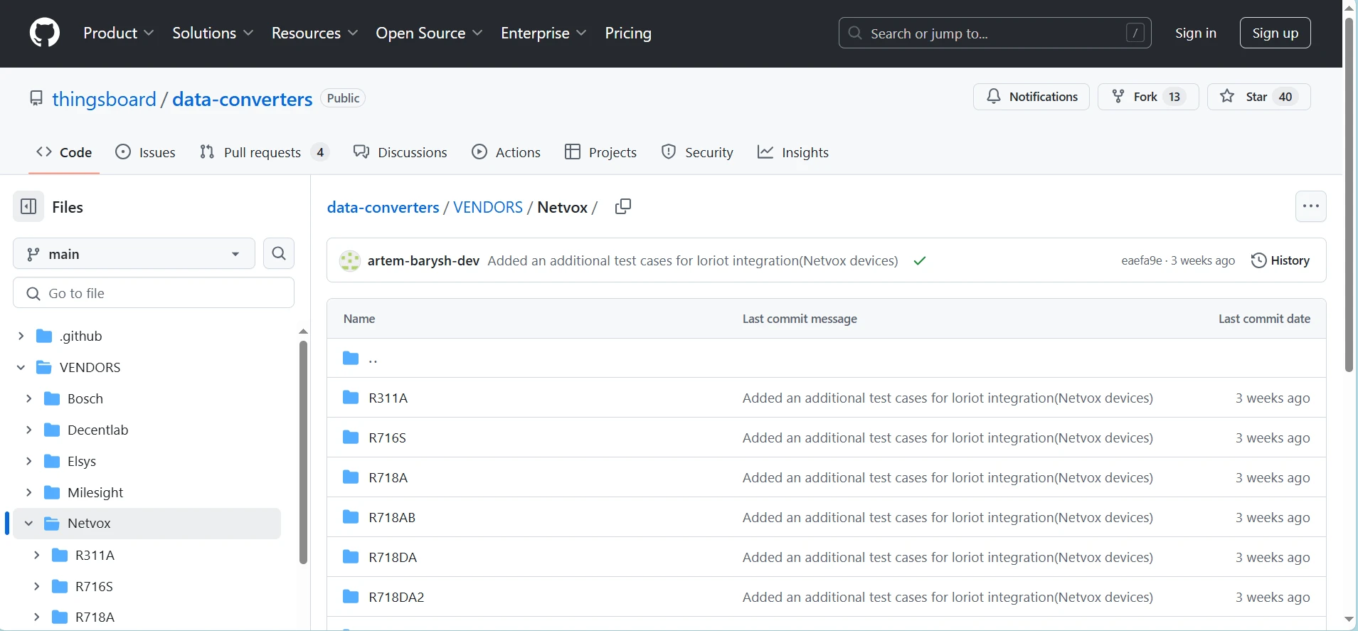 ThingsBoard data converter document for Netvox devices
