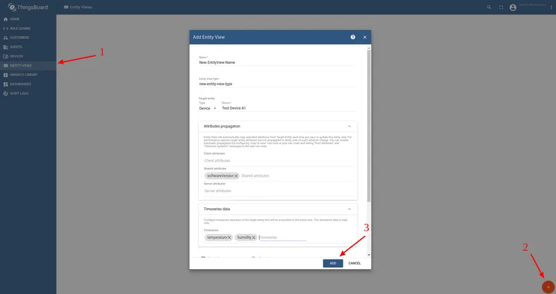 New entity view form