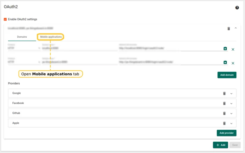 Navigate to System Settings OAuth2