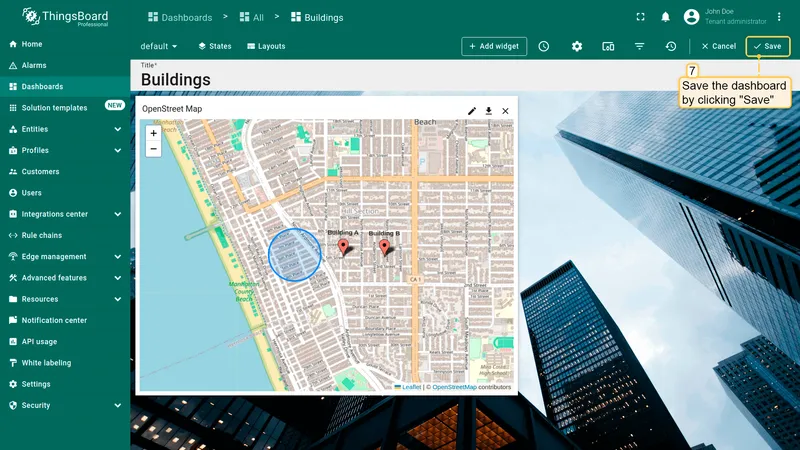 Dashboard ready for circle click