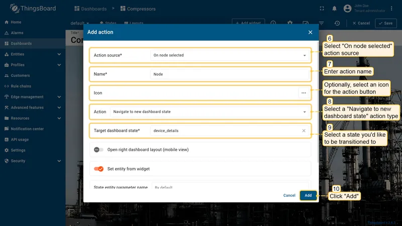Configure action