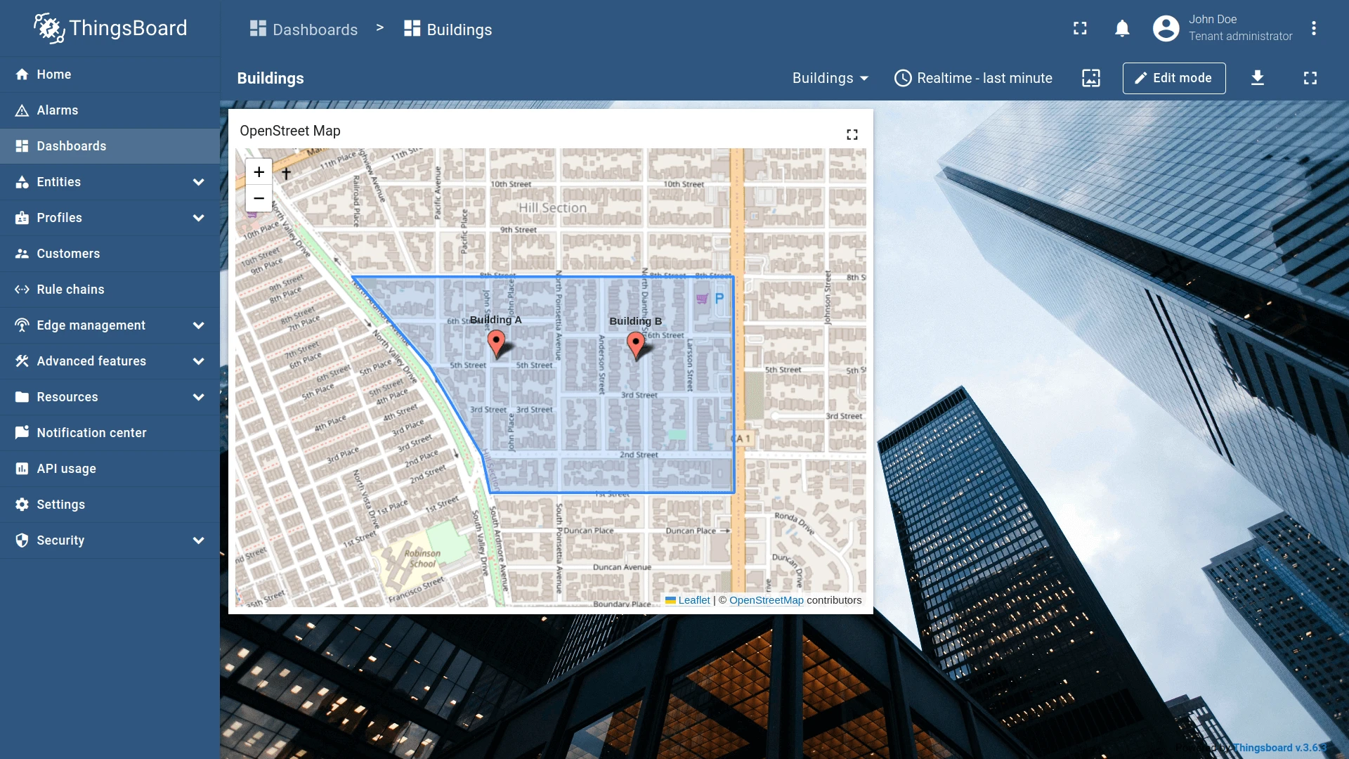 Polygon on map widget