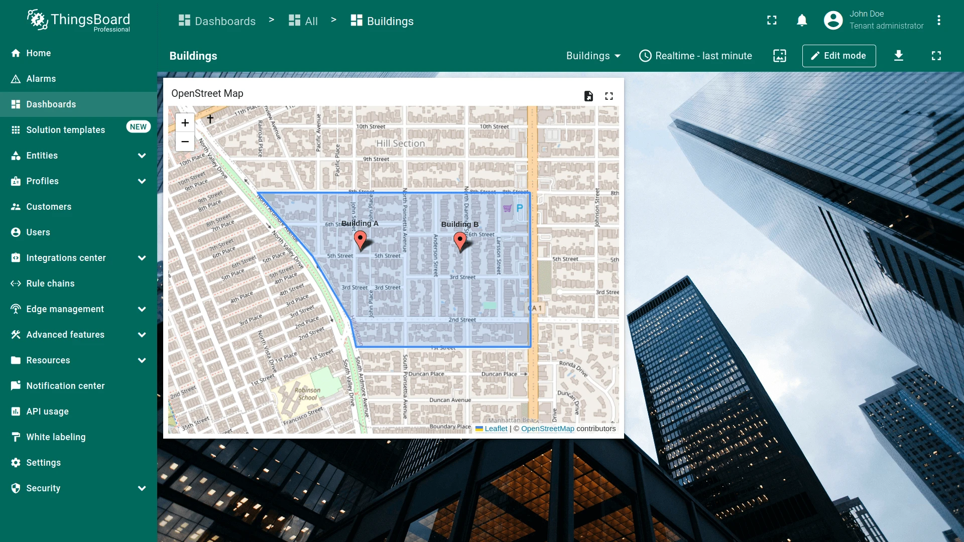 Polygon on map widget