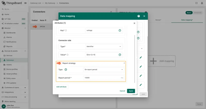 Report strategy configuration