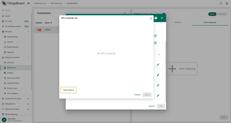 Click on Add method