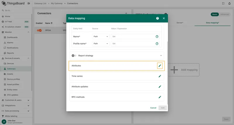 Click the pencil icon in the Attributes section