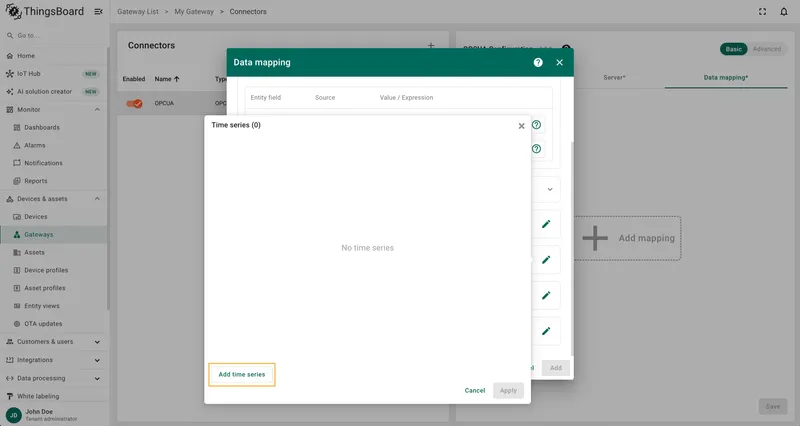 Click on Add time series