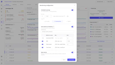 Monitoring configuration dialog with scheduled scanning switched on