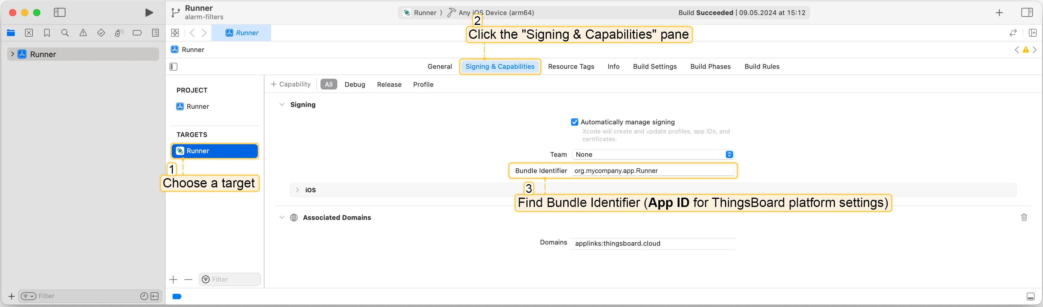 Bundle identifier location in Xcode Signing and Capabilities pane