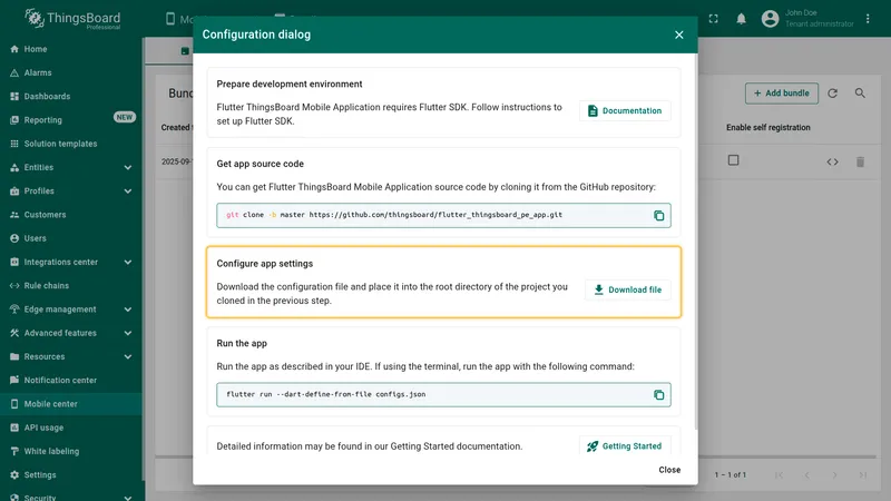 Replace configs.json in project PE