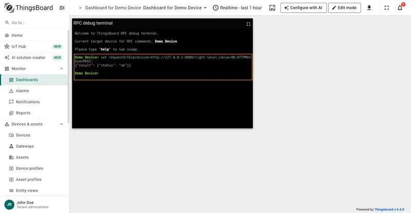 REST SET RPC posting the new value to the endpoint